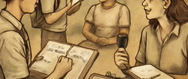 Desen animat cu un dragon albastru care zboară peste un castel medieval, înconjurat de nori pufoși și un cer albastru luminos.