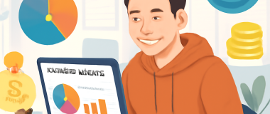 Desene animate cu o pisică portocalie care stă pe un pervaz lângă o plantă în ghiveci sub lumina soarelui, în stilul unui desen animat luminos și vesel.